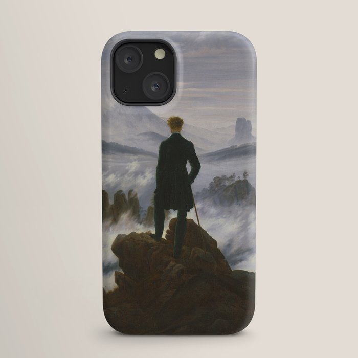"Wanderer above the Sea of Fog" ("Der Wanderer ��ber dem Nebelmeer") by Caspar David Friedrich, circa 1817  iPhone Case