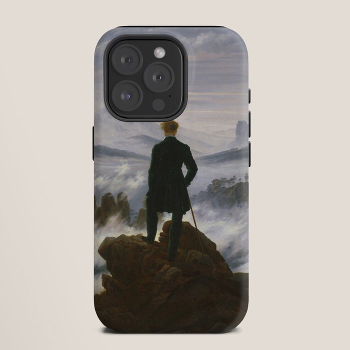 "Wanderer above the Sea of Fog" ("Der Wanderer ��ber dem Nebelmeer") by Caspar David Friedrich, circa 1817  iPhone Case
