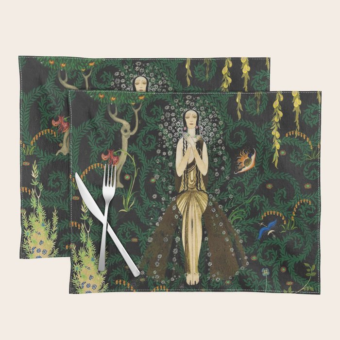 1921 Classical Masterpiece 'Flowers and Flames' by Kay Nielsen Placemat