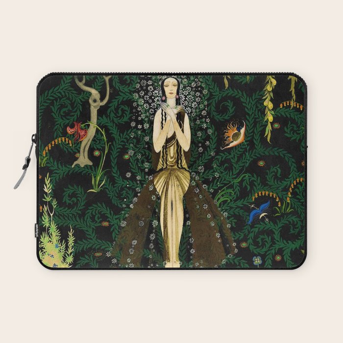 1921 Classical Masterpiece 'Flowers and Flames' by Kay Nielsen Laptop Sleeve