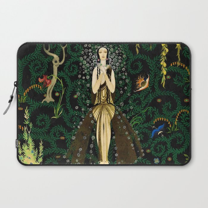 1921 Classical Masterpiece 'Flowers and Flames' by Kay Nielsen Laptop Sleeve
