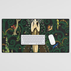 1921 Classical Masterpiece 'Flowers and Flames' by Kay Nielsen Desk Mat