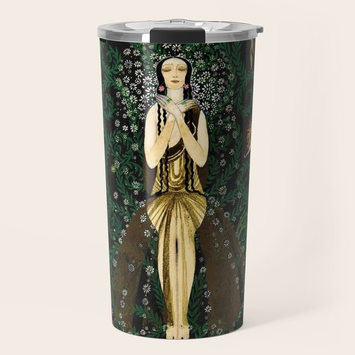 1921 Classical Masterpiece 'Flowers and Flames' by Kay Nielsen Travel Mug