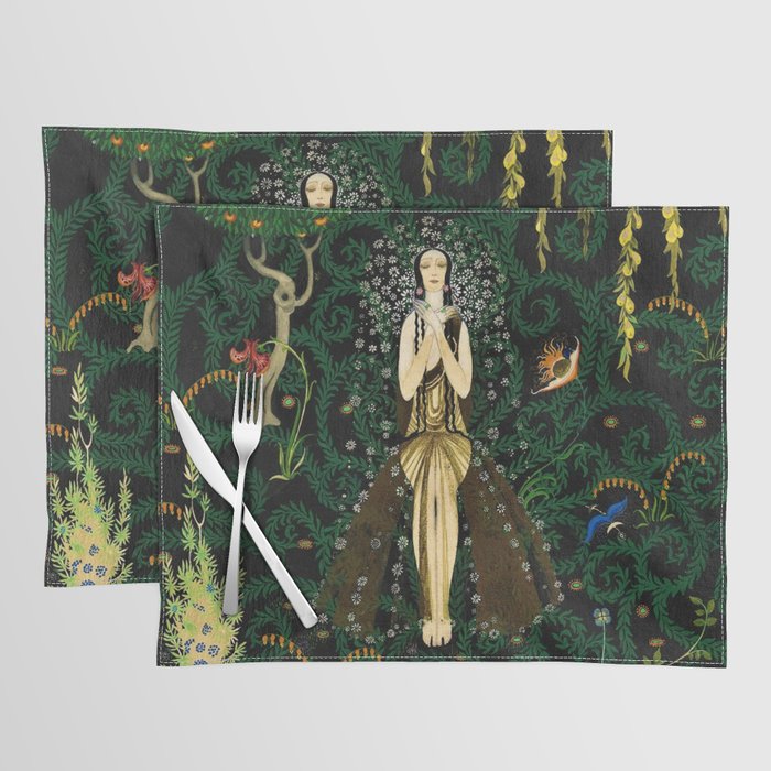 1921 Classical Masterpiece 'Flowers and Flames' by Kay Nielsen Placemat