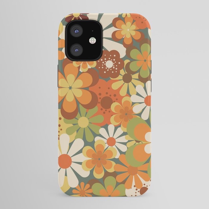 70's Retro Flowers Print iPhone Case