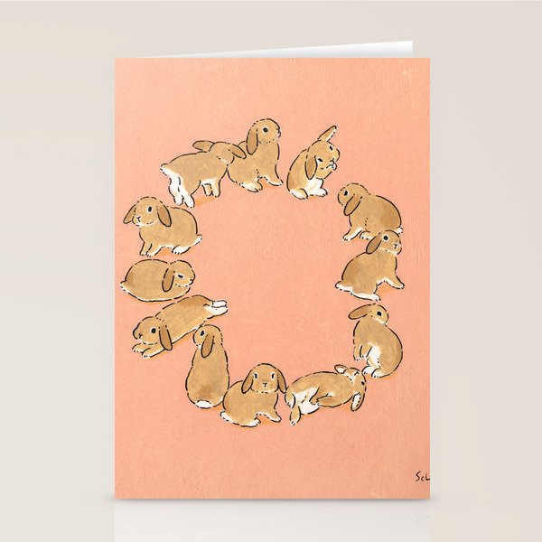 12 lop rabbits Stationery Card