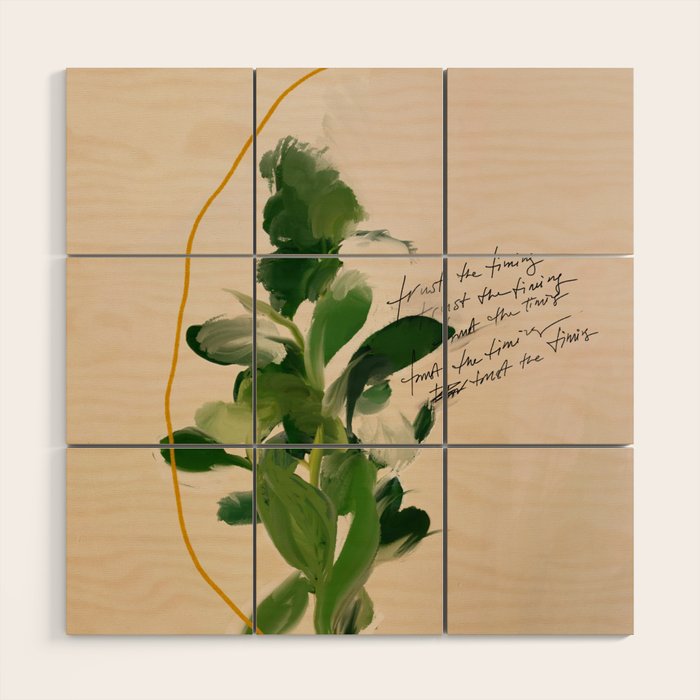 "Trust The Timing." Wood Wall Art