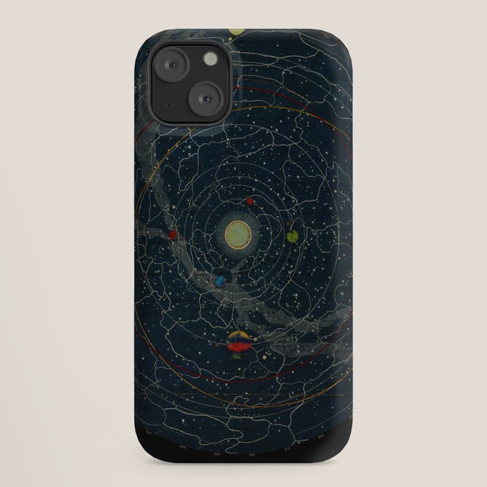 "Planetary System, Eclipse of the Sun, the Moon, the Zodiacal Light, Meteoric Shower" by Levi Walter Yaggi, 1887 iPhone Case
