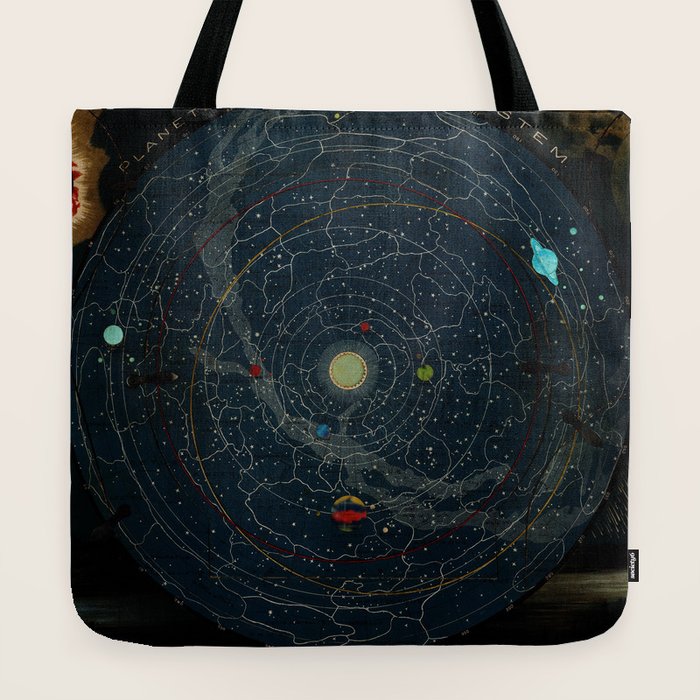 "Planetary System, Eclipse of the Sun, the Moon, the Zodiacal Light, Meteoric Shower" by Levi Walter Yaggi, 1887 Tote Bag