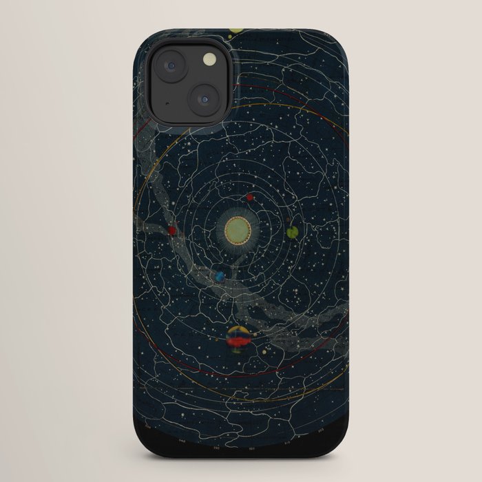 "Planetary System, Eclipse of the Sun, the Moon, the Zodiacal Light, Meteoric Shower" by Levi Walter Yaggi, 1887 iPhone Case