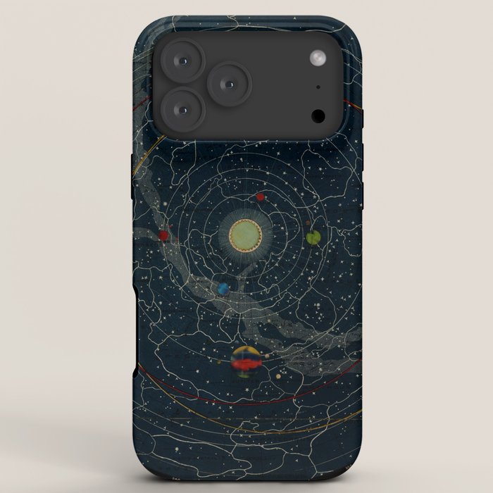 "Planetary System, Eclipse of the Sun, the Moon, the Zodiacal Light, Meteoric Shower" by Levi Walter Yaggi, 1887 iPhone Case