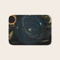 "Planetary System, Eclipse of the Sun, the Moon, the Zodiacal Light, Meteoric Shower" by Levi Walter Yaggi, 1887 Bath Mat