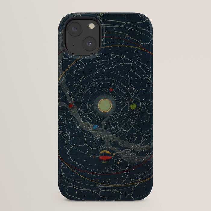 "Planetary System, Eclipse of the Sun, the Moon, the Zodiacal Light, Meteoric Shower" by Levi Walter Yaggi, 1887 iPhone Case