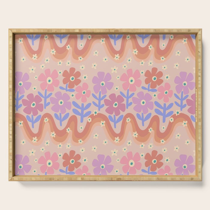 70s Retro Floral vibe Serving Tray