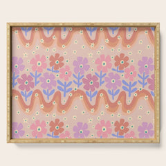 70s Retro Floral vibe Serving Tray
