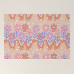 70s Retro Floral vibe Welcome Mat