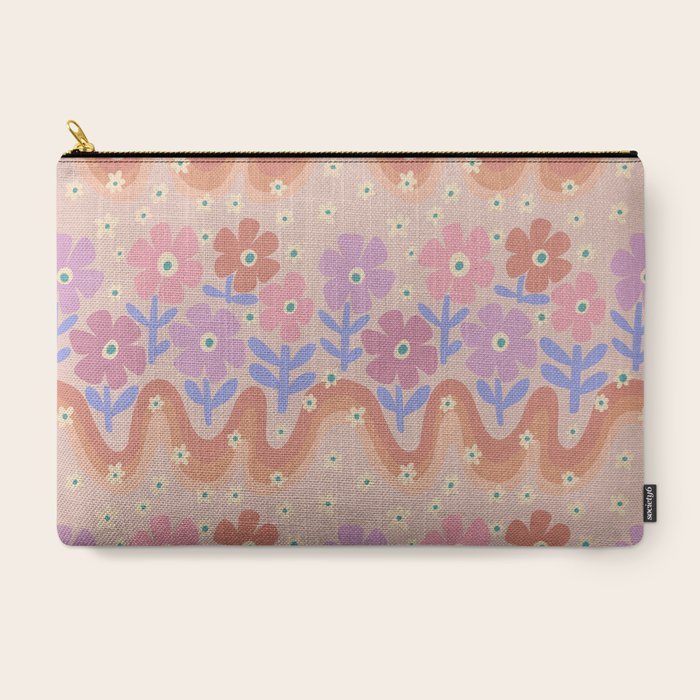 70s Retro Floral vibe Carry All Pouch