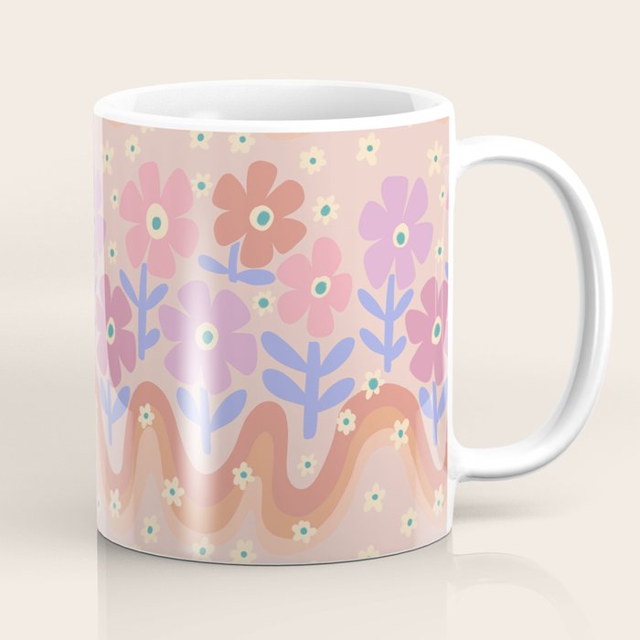70s Retro Floral vibe Coffee Mug