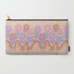 70s Retro Floral vibe Carry All Pouch