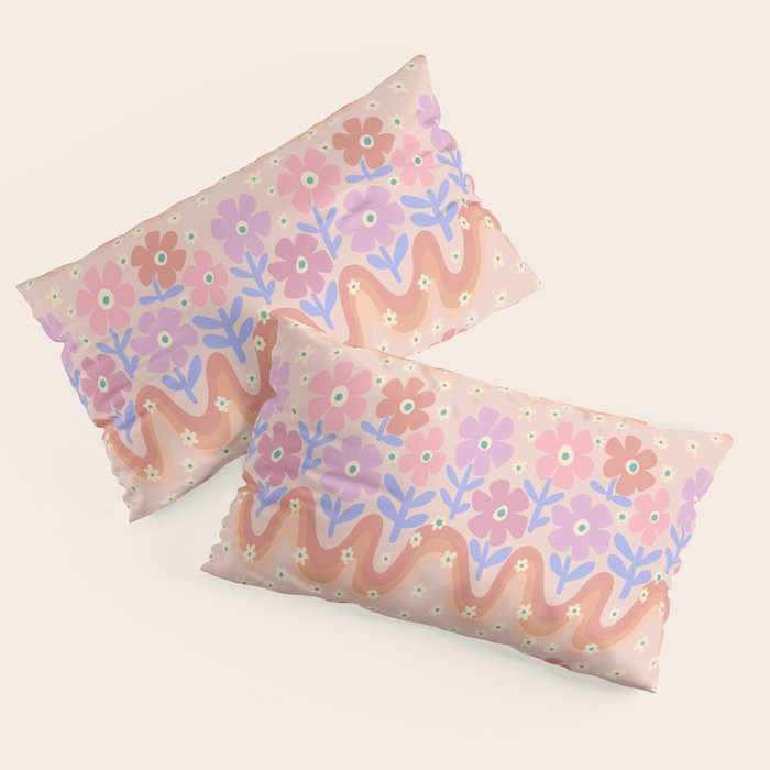 70s Retro Floral vibe Pillow Sham