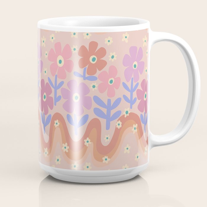 70s Retro Floral vibe Coffee Mug