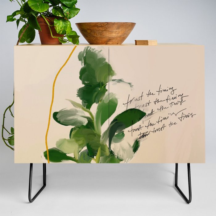 "Trust The Timing." Credenza