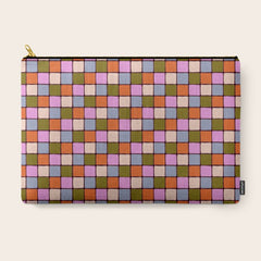1970s Disco Dancefloor Checkerboard Pattern Carry All Pouch