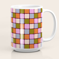 1970s Disco Dancefloor Checkerboard Pattern Coffee Mug