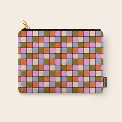 1970s Disco Dancefloor Checkerboard Pattern Carry All Pouch