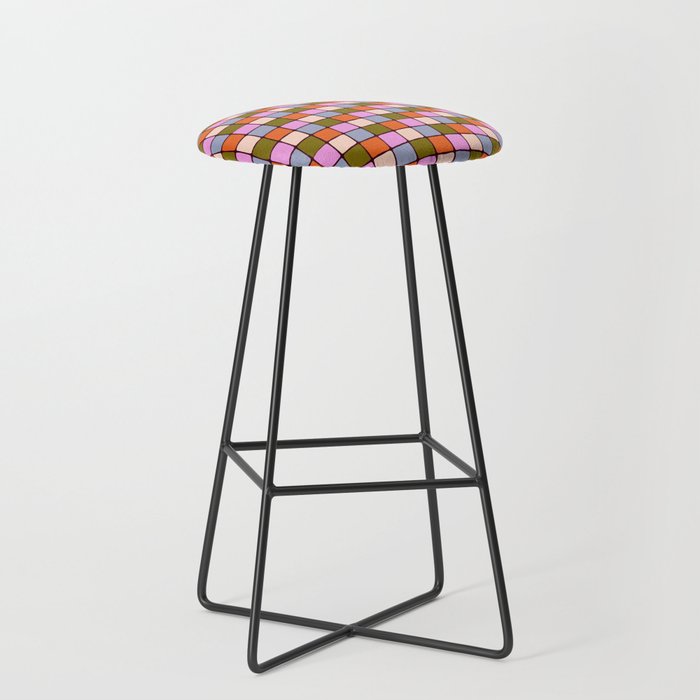 1970s Disco Dancefloor Checkerboard Pattern Stool