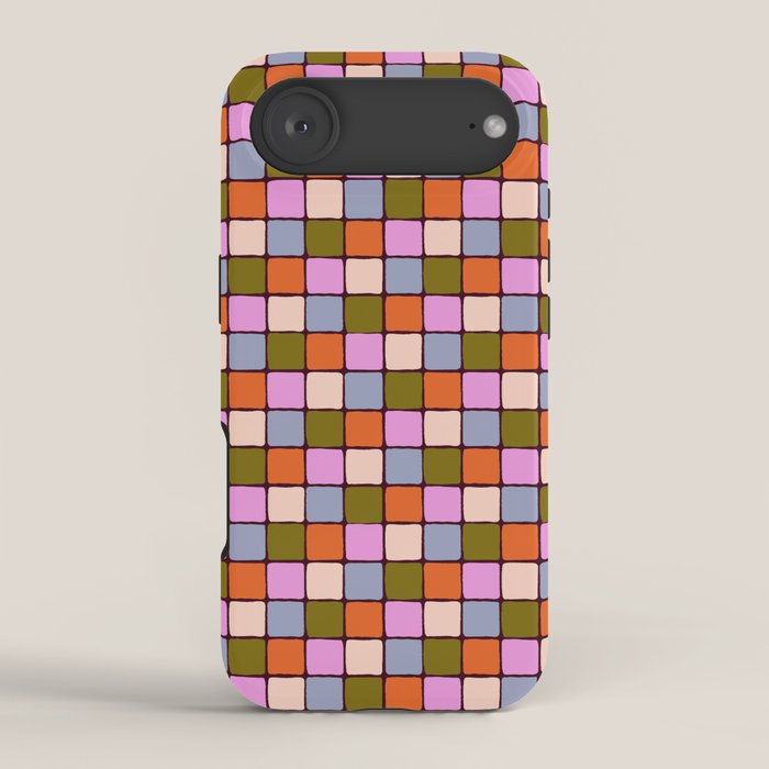 1970s Disco Dancefloor Checkerboard Pattern iPhone Case