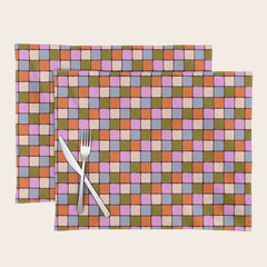 1970s Disco Dancefloor Checkerboard Pattern Placemat