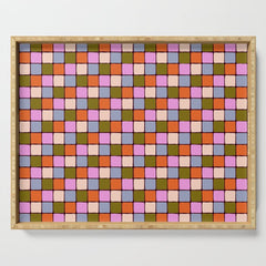 1970s Disco Dancefloor Checkerboard Pattern Serving Tray