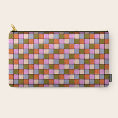 1970s Disco Dancefloor Checkerboard Pattern Carry All Pouch