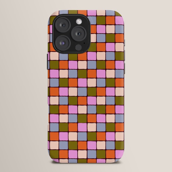 1970s Disco Dancefloor Checkerboard Pattern iPhone Case