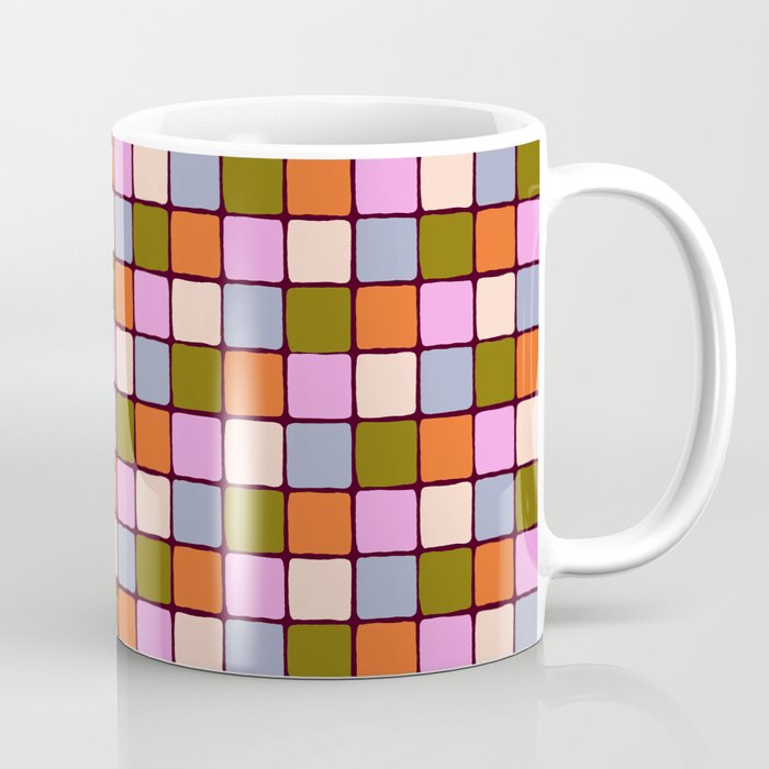 1970s Disco Dancefloor Checkerboard Pattern Coffee Mug