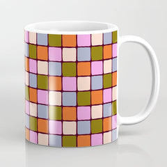 1970s Disco Dancefloor Checkerboard Pattern Coffee Mug