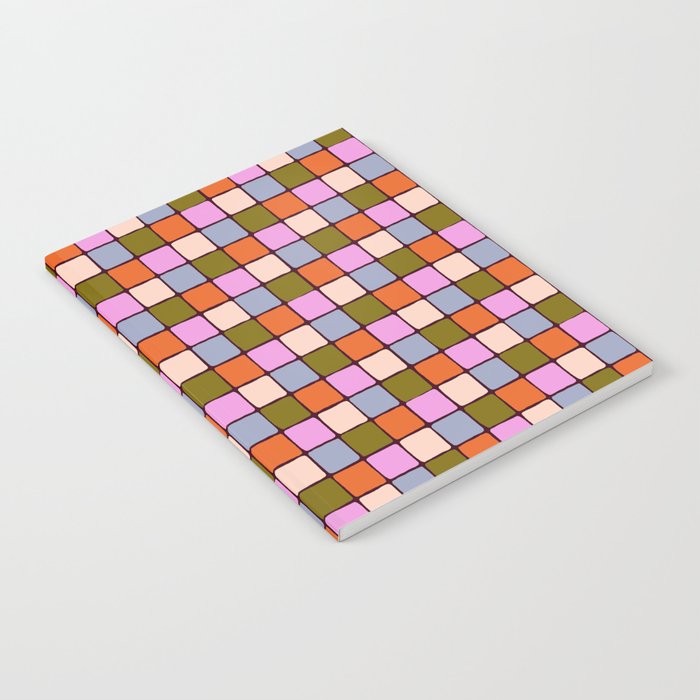 1970s Disco Dancefloor Checkerboard Pattern Notebook