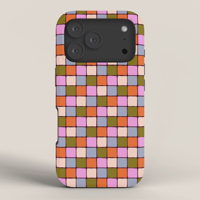 1970s Disco Dancefloor Checkerboard Pattern iPhone Case