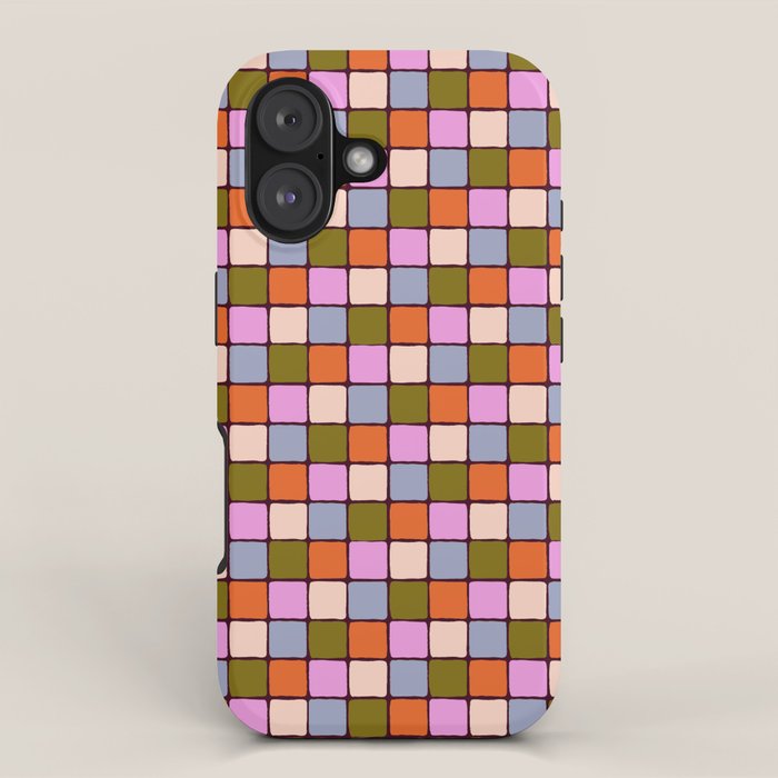 1970s Disco Dancefloor Checkerboard Pattern iPhone Case