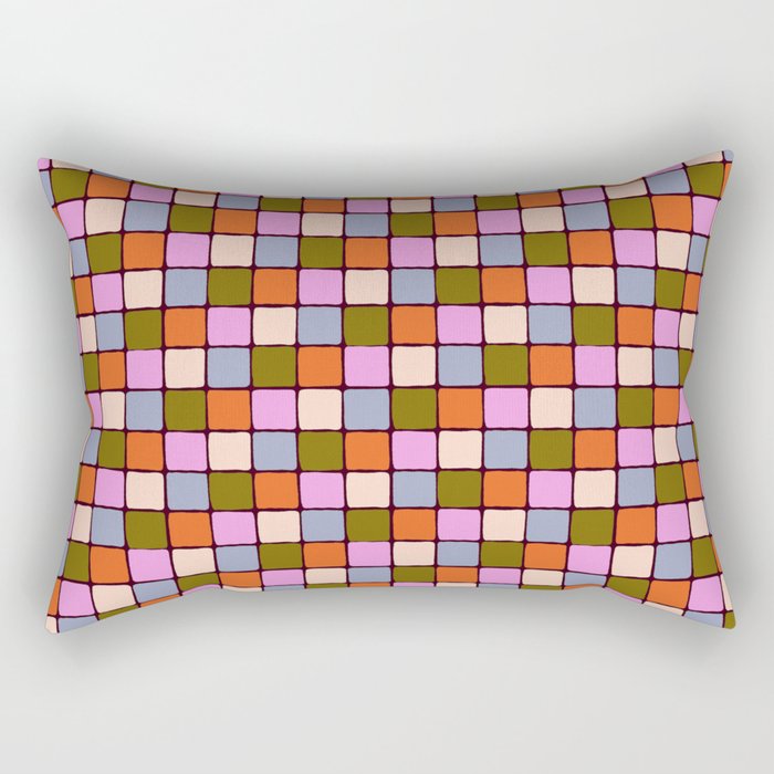 1970s Disco Dancefloor Checkerboard Pattern Rectangular Pillow