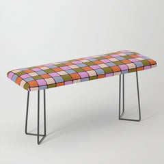 1970s Disco Dancefloor Checkerboard Pattern Bench