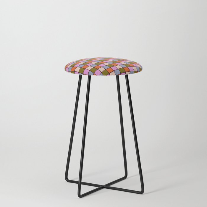 1970s Disco Dancefloor Checkerboard Pattern Stool