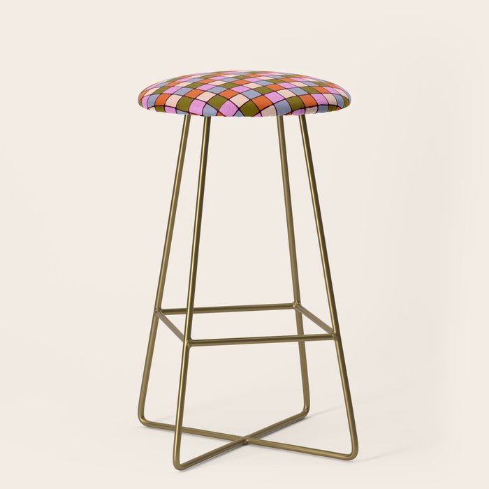 1970s Disco Dancefloor Checkerboard Pattern Stool