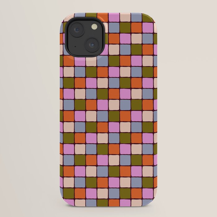 1970s Disco Dancefloor Checkerboard Pattern iPhone Case