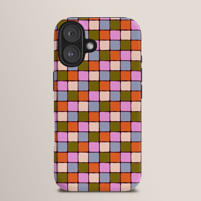 1970s Disco Dancefloor Checkerboard Pattern iPhone Case