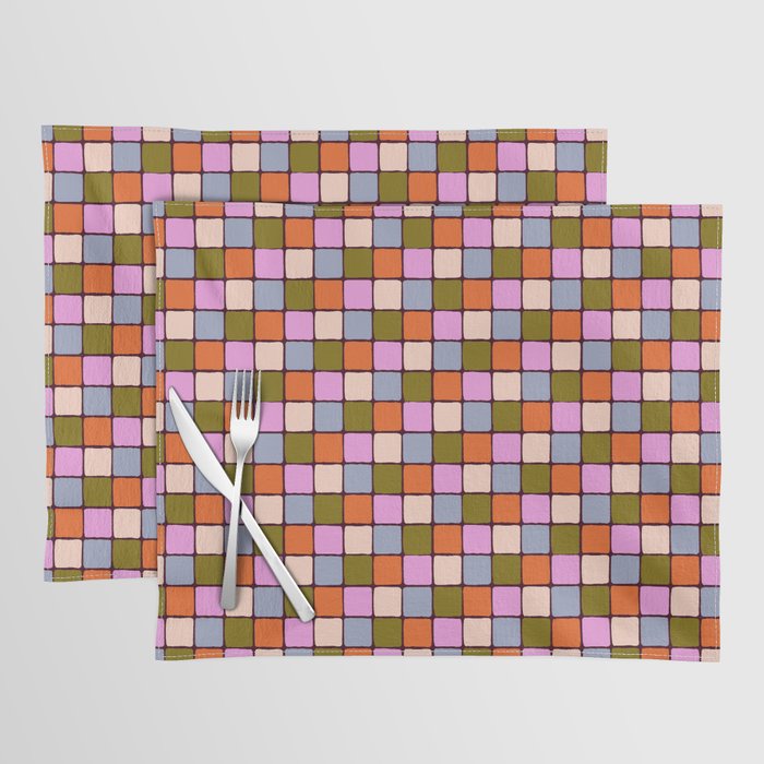 1970s Disco Dancefloor Checkerboard Pattern Placemat