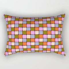 1970s Disco Dancefloor Checkerboard Pattern Rectangular Pillow