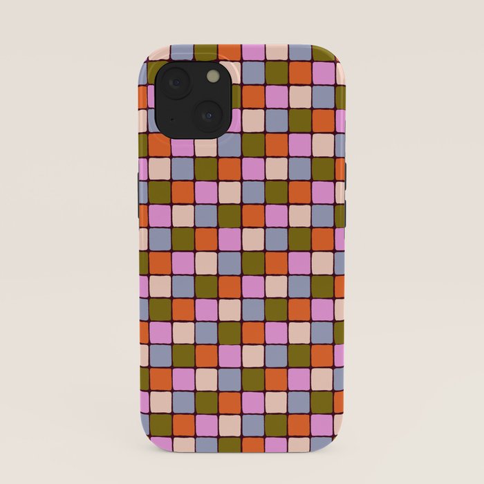 1970s Disco Dancefloor Checkerboard Pattern iPhone Case