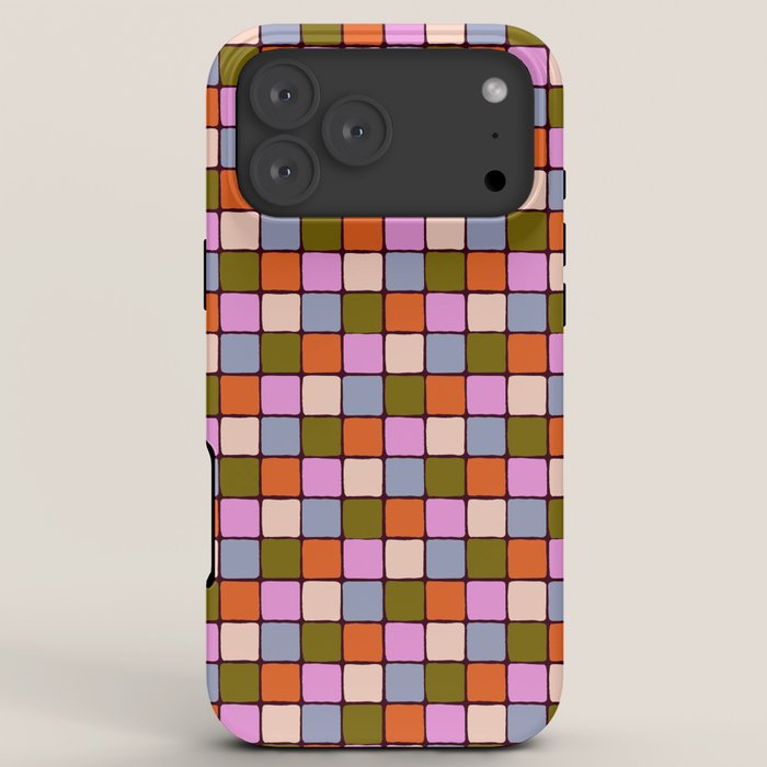 1970s Disco Dancefloor Checkerboard Pattern iPhone Case